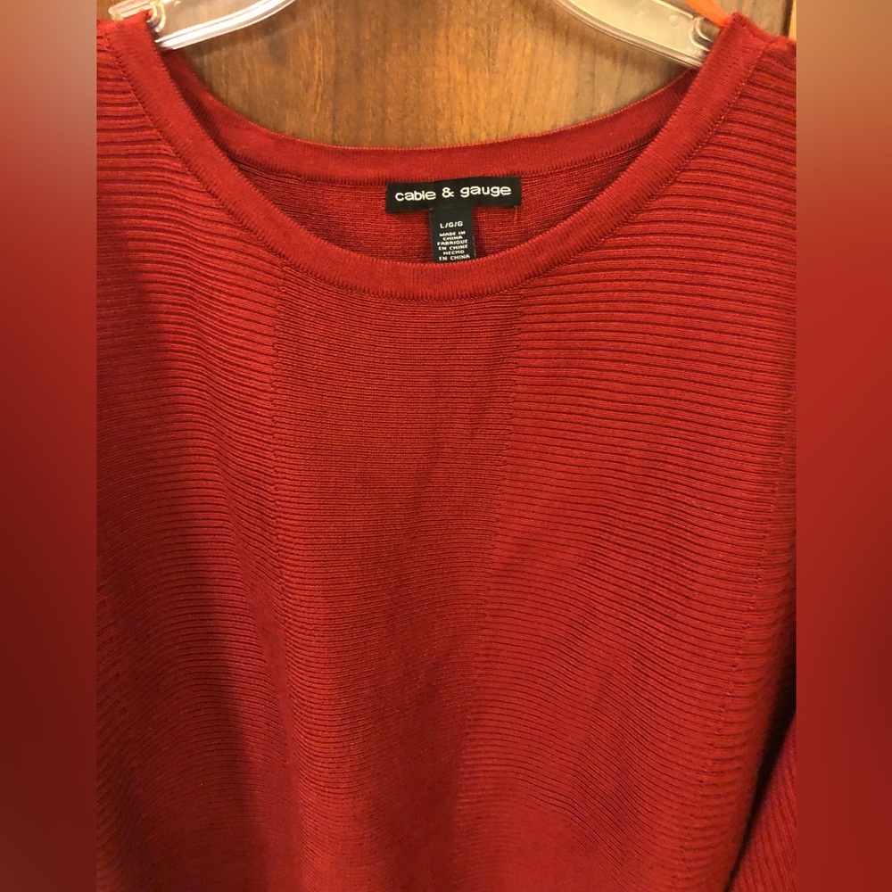 Cable & Gauge Cranberry Crop Sweater - Picture 3 of 8